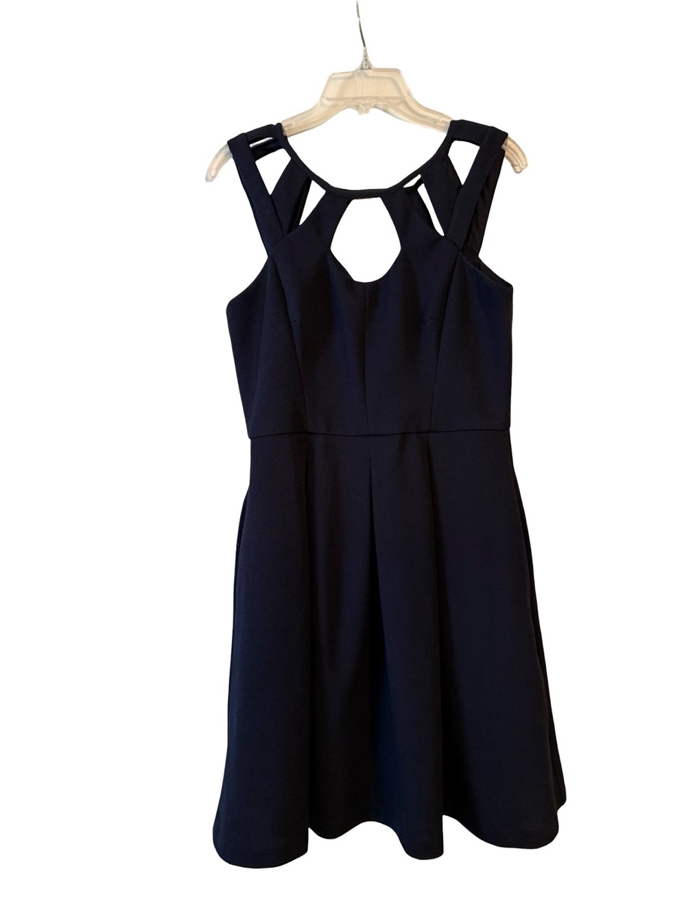 Betsey Johnson Navy Cutout Strap A-Line Mini Dress